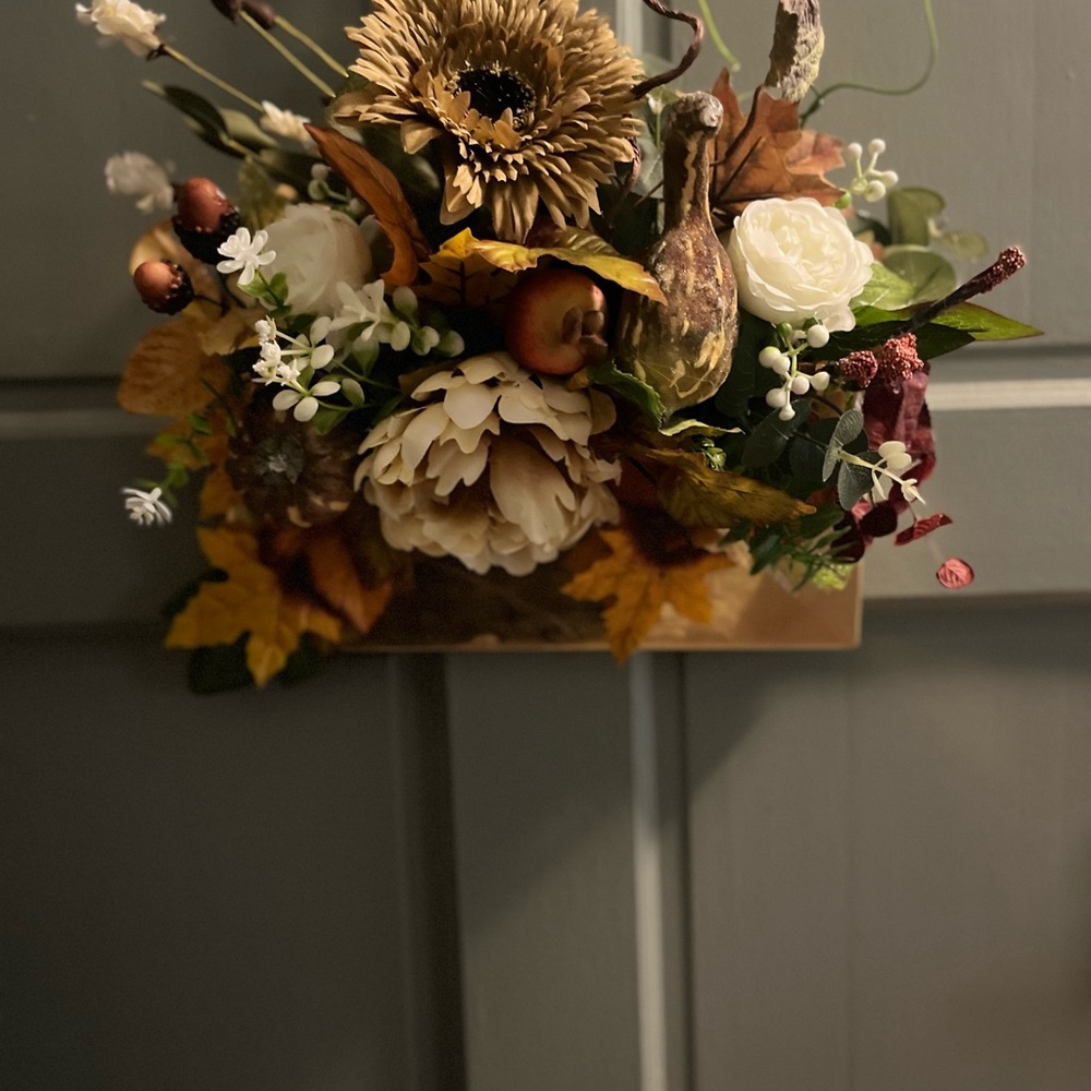 Elegant Autumn Faux Floral Pottery Barn gold envelope wreath 2 available custom